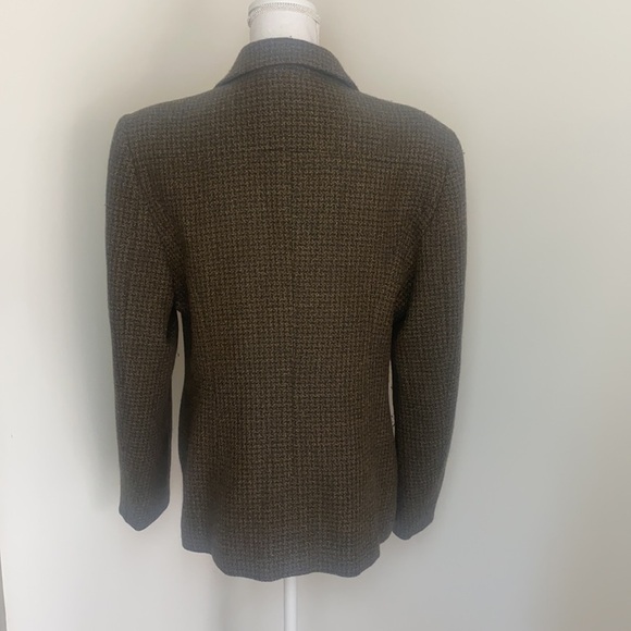 Vintage Barry Bricken Brown Plaid Wool Blazer 16 Plus Button Up Classic Preppy - Picture 14 of 14